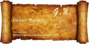 Geier Margit névjegykártya